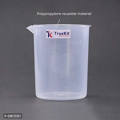 TRUEKIT Transparent Plastic Measuring Beaker with Graduation Marks Pack of 4 50ml 100ml 250ml 500ml-thumb3