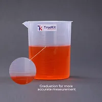 TRUEKIT Transparent Plastic Measuring Beaker with Graduation Marks Pack of 4 50ml 100ml 250ml 500ml-thumb3