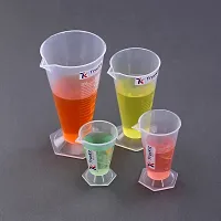 TRUEKIT Transparent Plastic Measuring Beaker Cup Conical Measure with Graduation Marks 12ml 25ml 50ml 125ml 200ml-thumb1