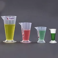 TRUEKIT Transparent Plastic Measuring Beaker Cup Conical Measure with Graduation Marks 12ml 25ml 50ml 125ml-thumb2