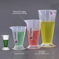 TRUEKIT Transparent Plastic Measuring Beaker Cup Conical Measure with Graduation Marks 12ml 25ml 50ml 125ml-thumb1