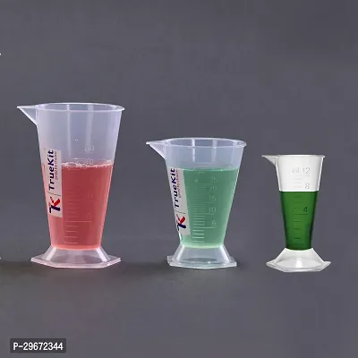 TRUEKIT Transparent Plastic Measuring Beaker Cup Conical Measure with Graduation Marks 12ml 25ml 50ml