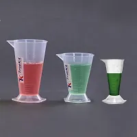 TRUEKIT Transparent Plastic Measuring Beaker Cup Conical Measure with Graduation Marks 12ml 25ml 50ml-thumb2