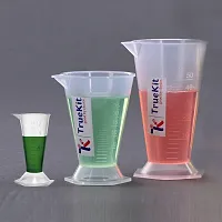 TRUEKIT Transparent Plastic Measuring Beaker Cup Conical Measure with Graduation Marks 12ml 25ml 50ml-thumb3