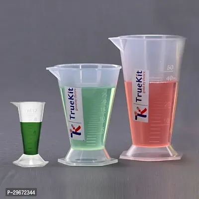 TRUEKIT Transparent Plastic Measuring Beaker Cup Conical Measure with Graduation Marks 12ml 25ml 50ml-thumb4