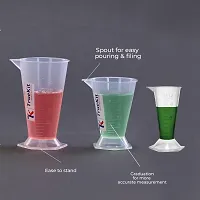 TRUEKIT Transparent Plastic Measuring Beaker Cup Conical Measure with Graduation Marks 12ml 25ml 50ml-thumb1