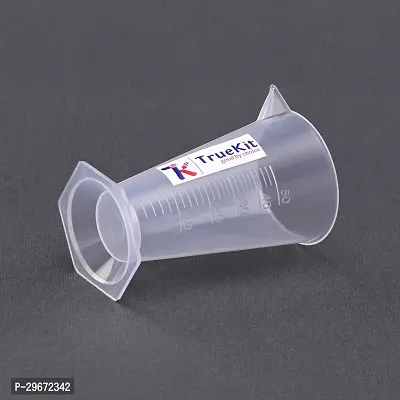 TRUEKIT Transparent Plastic Measuring Beaker Cup Conical Measure with Graduation Marks 50ml Pack of 4-thumb3