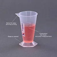 TRUEKIT Transparent Plastic Measuring Beaker Cup Conical Measure with Graduation Marks 50ml Pack of 4-thumb3