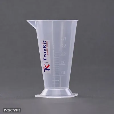 TRUEKIT Transparent Plastic Measuring Beaker Cup Conical Measure with Graduation Marks 50ml Pack of 4-thumb2