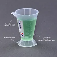 TRUEKIT Transparent Plastic Measuring Beaker Cup Conical Measure with Graduation Marks 25ml Pack of 4-thumb3