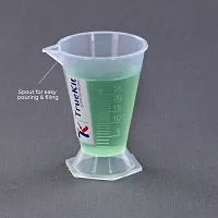 TRUEKIT Transparent Plastic Measuring Beaker Cup Conical Measure with Graduation Marks 25ml Pack of 4-thumb1