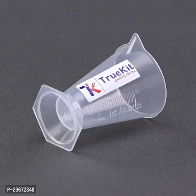 TRUEKIT Transparent Plastic Measuring Beaker Cup Conical Measure with Graduation Marks 25ml Pack of 4-thumb3