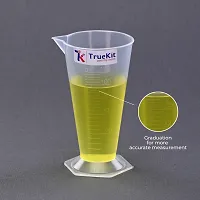 TRUEKIT Transparent Plastic Measuring Beaker Cup Conical Measure with Graduation Marks 125ml Pack of 4-thumb3