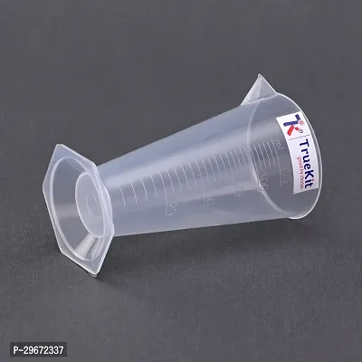 TRUEKIT Transparent Plastic Measuring Beaker Cup Conical Measure with Graduation Marks 125ml Pack of 4-thumb2