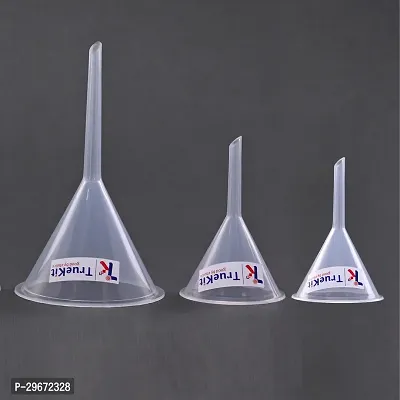 TRUEKIT Made Plastic Funnel Long Stem 50mm 62mm 75mm Pack of 3