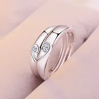 Beautiful American Diamond Couple silver plated Finger Ring For Lovely couple  - CEYLONMINE-thumb1
