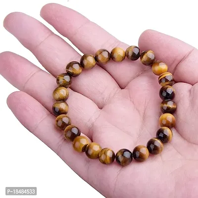 CEYLONMINE- Natural Tiger Eye Bracelet Good  Effective Stone Beads Bracelet For Unisex-thumb3