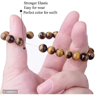 CEYLONMINE- Natural Tiger Eye Bracelet Good  Effective Stone Beads Bracelet For Unisex-thumb2