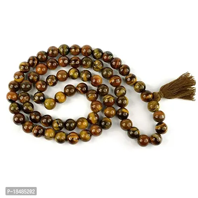 CEYLONMINE - Tiger Eye Stone Mala 108+1 Beads Japa Mala Natural  Effective Stone-thumb0