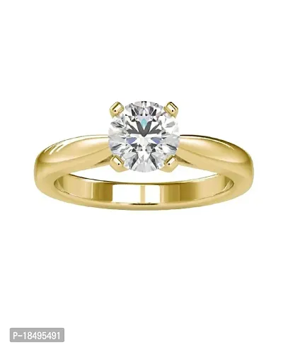 CEYLONMINE- American Diamond Gold Plated Finger Ring | Sylish Diamond (Zircon) Ring  For Unisex-thumb0