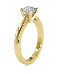 CEYLONMINE- American Diamond Gold Plated Finger Ring | Sylish Diamond (Zircon) Ring  For Unisex-thumb1