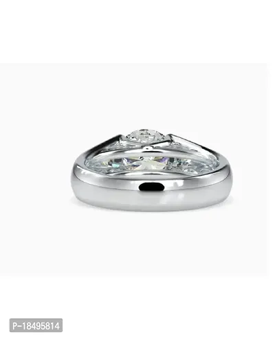 CEYLONMINe- Natural American Diamond Silver Plated (Rhodium) Ring For Unisex-thumb2