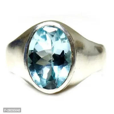 Blue Topaz Silver Plated Ring Natural Origina Zinc, Bronze, Brass, Stone, Metal Topaz Silver Plated Ring Special pricel