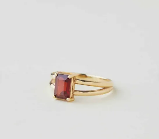 Garnet/Gomed Ring stone Hessonite precious stone Certified For unisex Stone Garnet Plated Ring