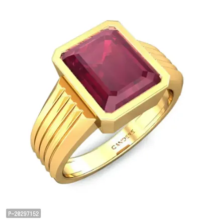Ruby stone Manik Stone Ring Natural Stone Certified Astrological Purpose for men  women Stone Ruby Gold Plated Ring-thumb0