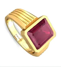 Ruby stone Manik Stone Ring Natural Stone Certified Astrological Purpose for men  women Stone Ruby Gold Plated Ring-thumb1