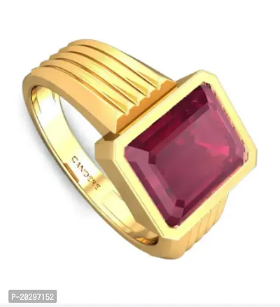 Ruby stone Manik Stone Ring Natural Stone Certified Astrological Purpose for men  women Stone Ruby Gold Plated Ring-thumb2