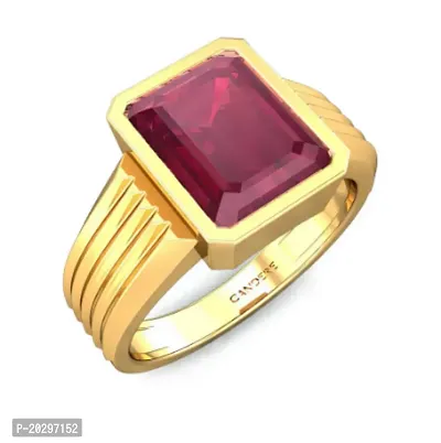 Ruby stone Manik Stone Ring Natural Stone Certified Astrological Purpose for men  women Stone Ruby Gold Plated Ring-thumb3
