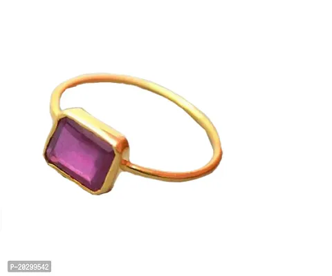 Ruby Manik Stone Silver Metal Adjustable Ring Metal Ruby Rhodium Plated Ring-thumb0