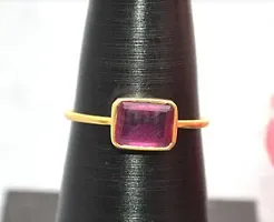 Ruby Manik Stone Silver Metal Adjustable Ring Metal Ruby Rhodium Plated Ring-thumb1