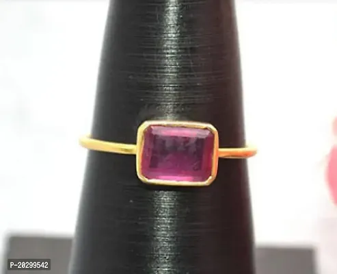 Ruby Manik Stone Silver Metal Adjustable Ring Metal Ruby Rhodium Plated Ring-thumb2