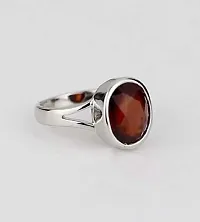 CEYLONMINE GOMED RING Garnet Gomed Panchdhatu Adjustable Ring Brass Silver Plated Ring REAL GEMSTONE-thumb2