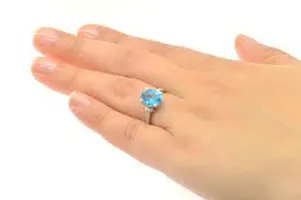 Blue Topaz Stone Ring For Women and Girls Sterling Silver Topaz Sterling Silver Plated Ring, Harvest of Fire: Authentic Topaz Ring Ceylonmime-thumb3