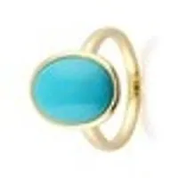 Gemstone Ring with Real Natural Turquoise Stone Astrological Lab Certified - CEYLONMINE-thumb3