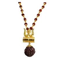 Gold Rudraksha Chain for Men, Gold Rudraksha Mala for Men/Boy Divine Connection: Meditation Rudraksha Necklace-thumb1