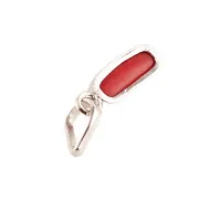 Coral (Moonga)Gemstone Men  Women bis Hallmark Sterling Silver Stone Pendant.-thumb1