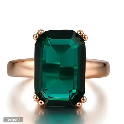 Emerald stone ring natural gemstone panna gold plated ring for unisex Alloy Emerald Rhodium Plated Ring-thumb3