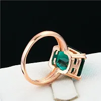 Emerald stone ring natural gemstone panna gold plated ring for unisex Alloy Emerald Rhodium Plated Ring-thumb3