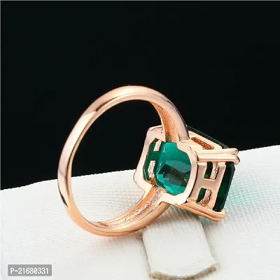 Emerald stone ring natural gemstone panna gold plated ring for unisex Alloy Emerald Rhodium Plated Ring-thumb4
