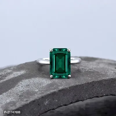 Emerald Panna Panchdhatu Rashi Ratan Ring for Lab Certified Brass Emerald silver Plated Ring