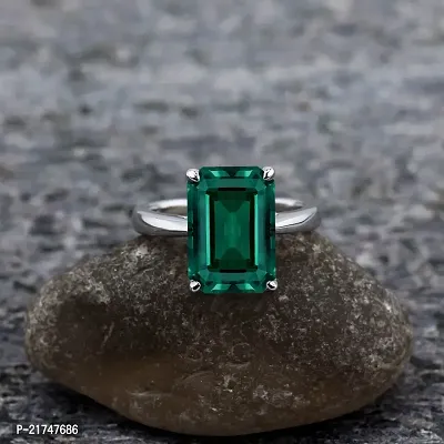 Emerald Panna Panchdhatu Rashi Ratan Ring for Lab Certified Brass Emerald silver Plated Ring-thumb3