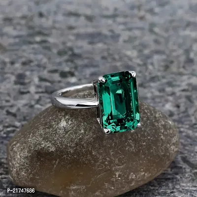 Emerald Panna Panchdhatu Rashi Ratan Ring for Lab Certified Brass Emerald silver Plated Ring-thumb2