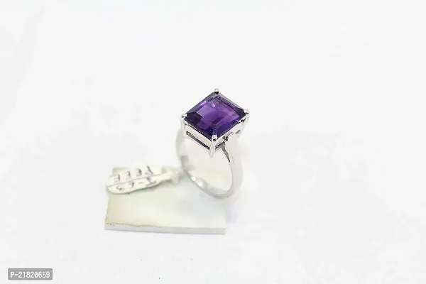 Amethyst Ring with 100 % original And lab certified amethyst stone Stone Amethyst Silver Plated Ring-thumb3