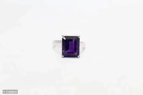 Amethyst Ring with 100 % original And lab certified amethyst stone Stone Amethyst Silver Plated Ring-thumb2