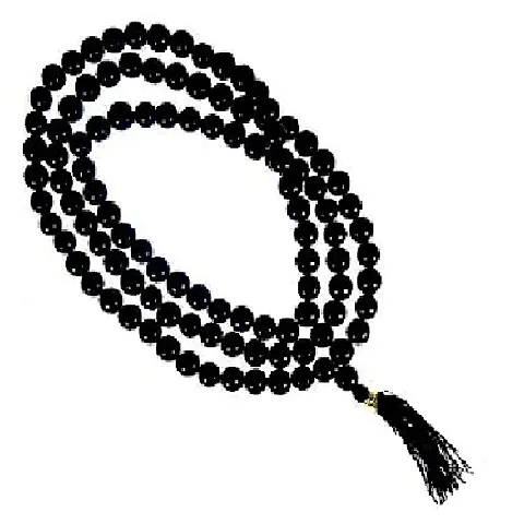 Astroghar Black Onyx 108 Crystal Beads 8 mm Mala Rosary
