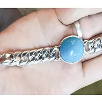 Turquoise Silver Bracelet firoza stone for men  women-thumb1